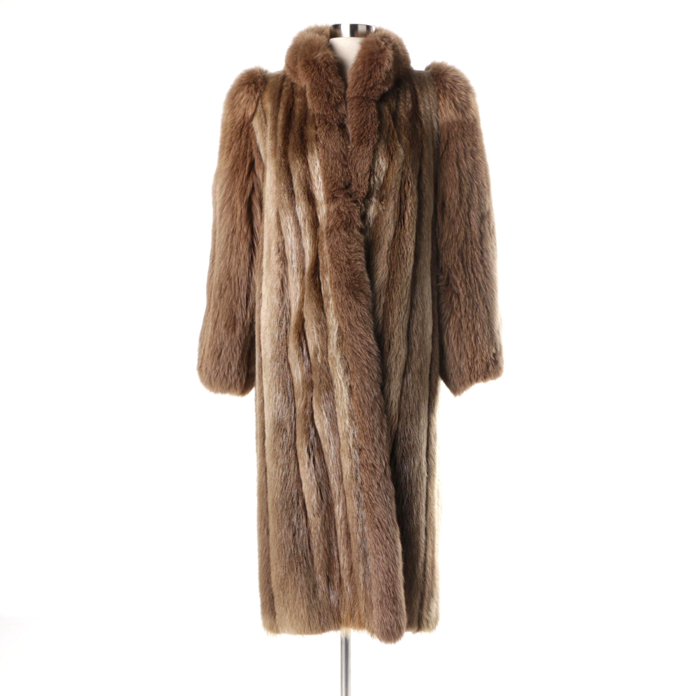 Beaver and Fox Fur Full Length Coat