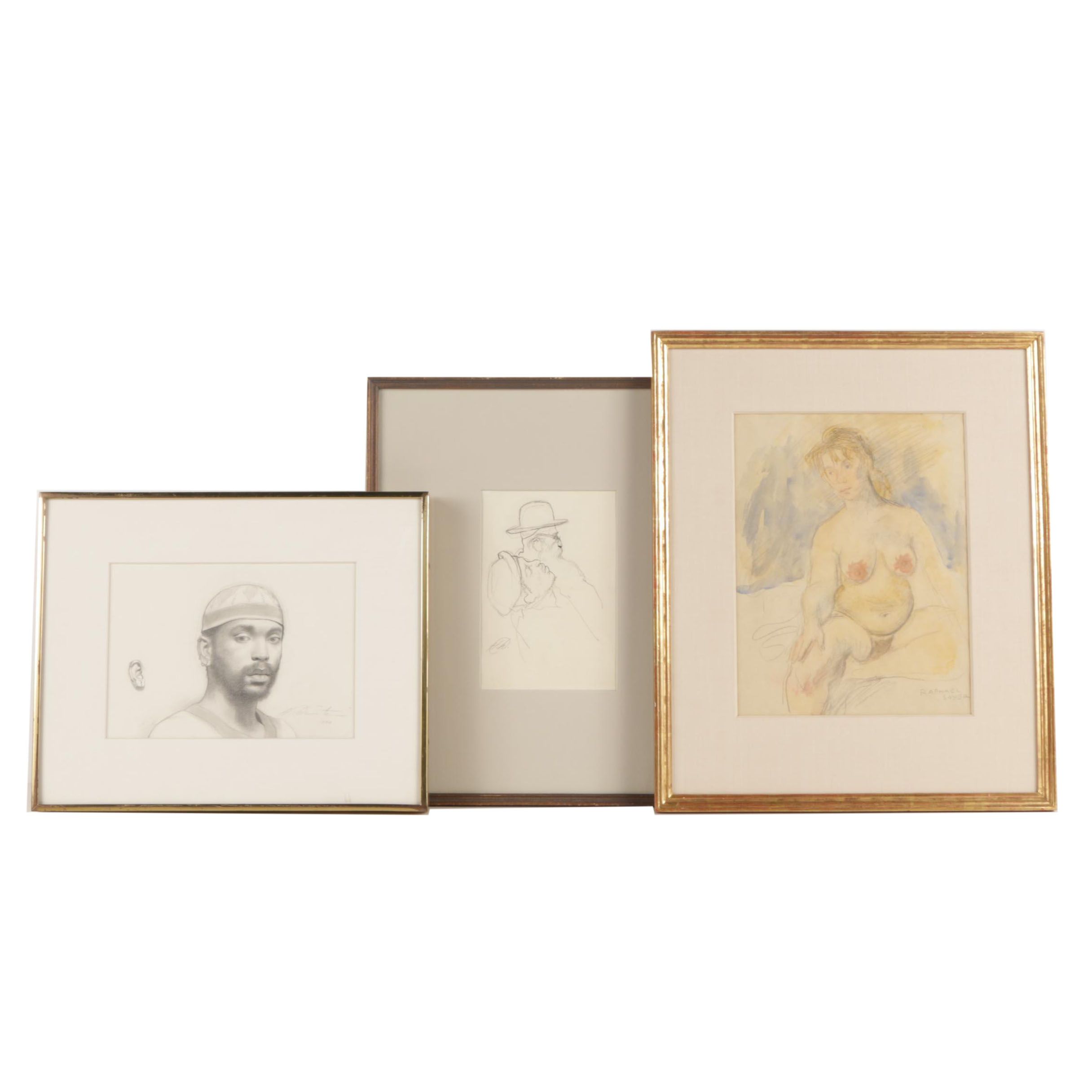 Figure Drawings and Watercolor Featuring Harvey Dinnerstein and Raphael Soyer