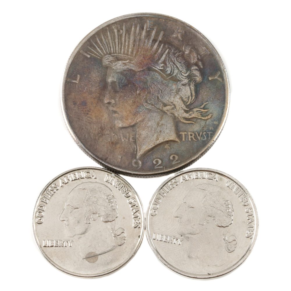 Group of Three Magician's Gimmick Coins