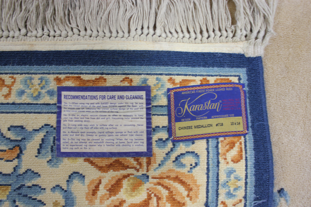 Power-Loomed Karastan "Chinese Medallion" Carved Wool Area Rug