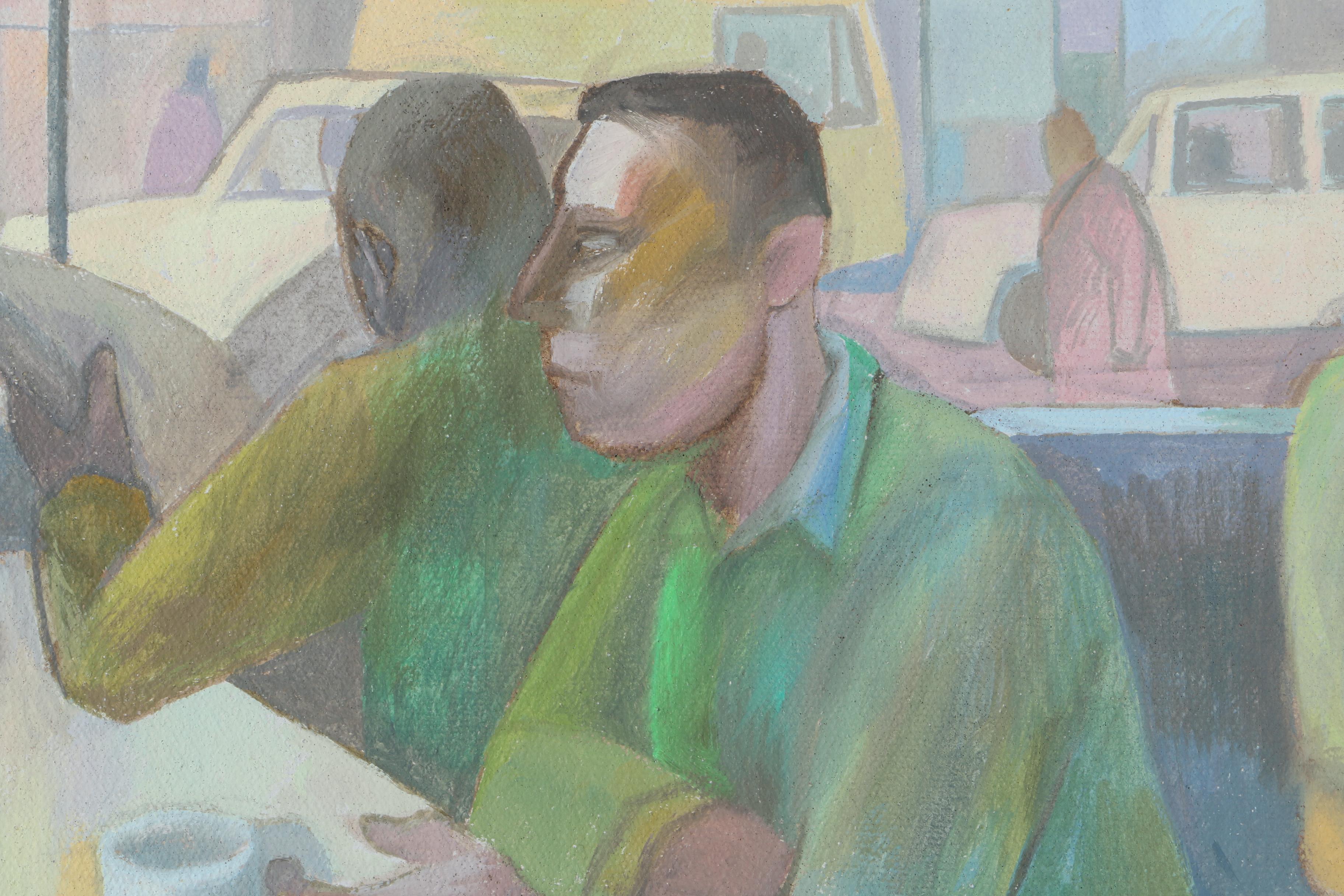 David Walker Oil on Canvas Painting "Restaurant Scene"