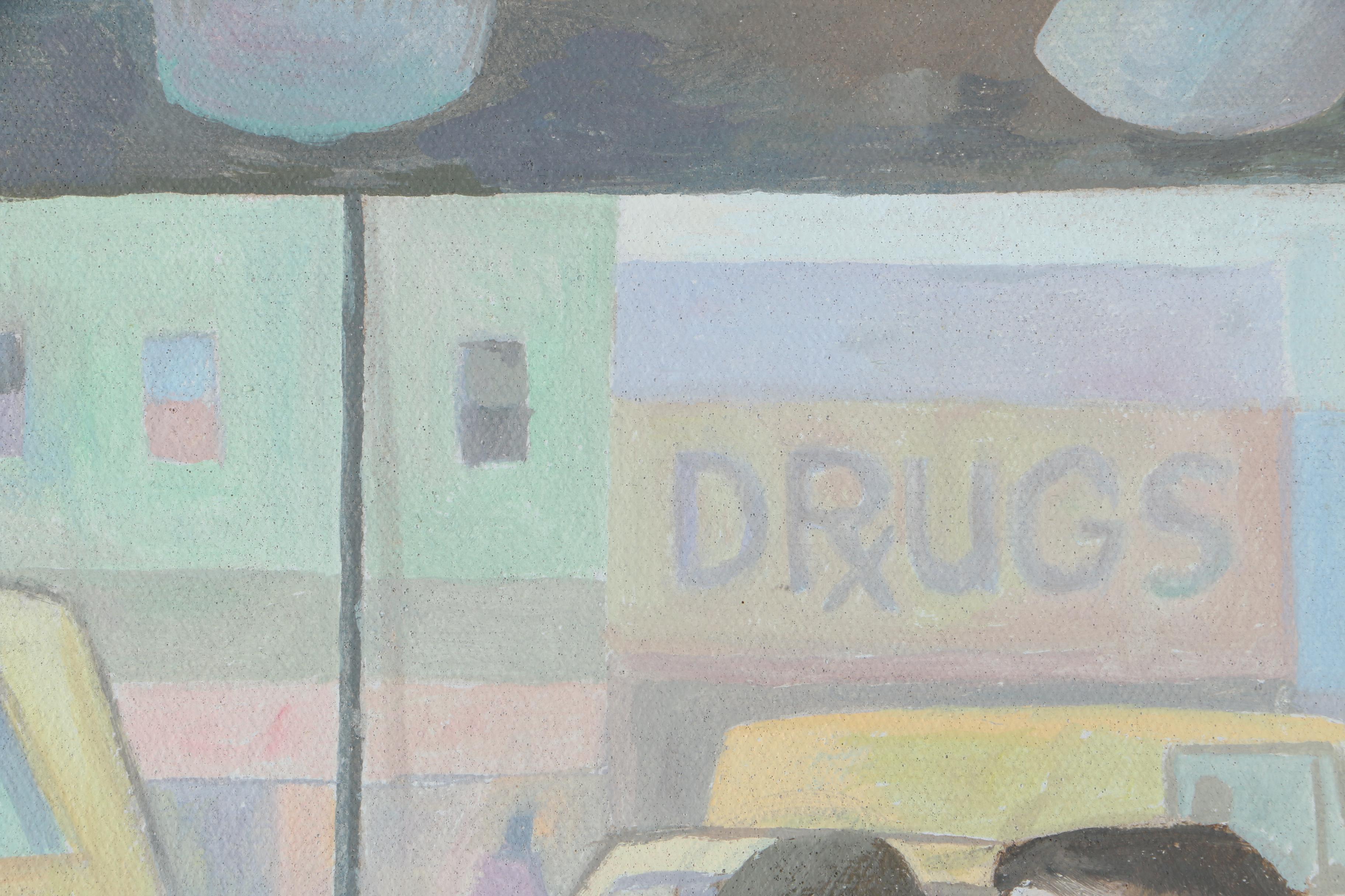 David Walker Oil on Canvas Painting "Restaurant Scene"