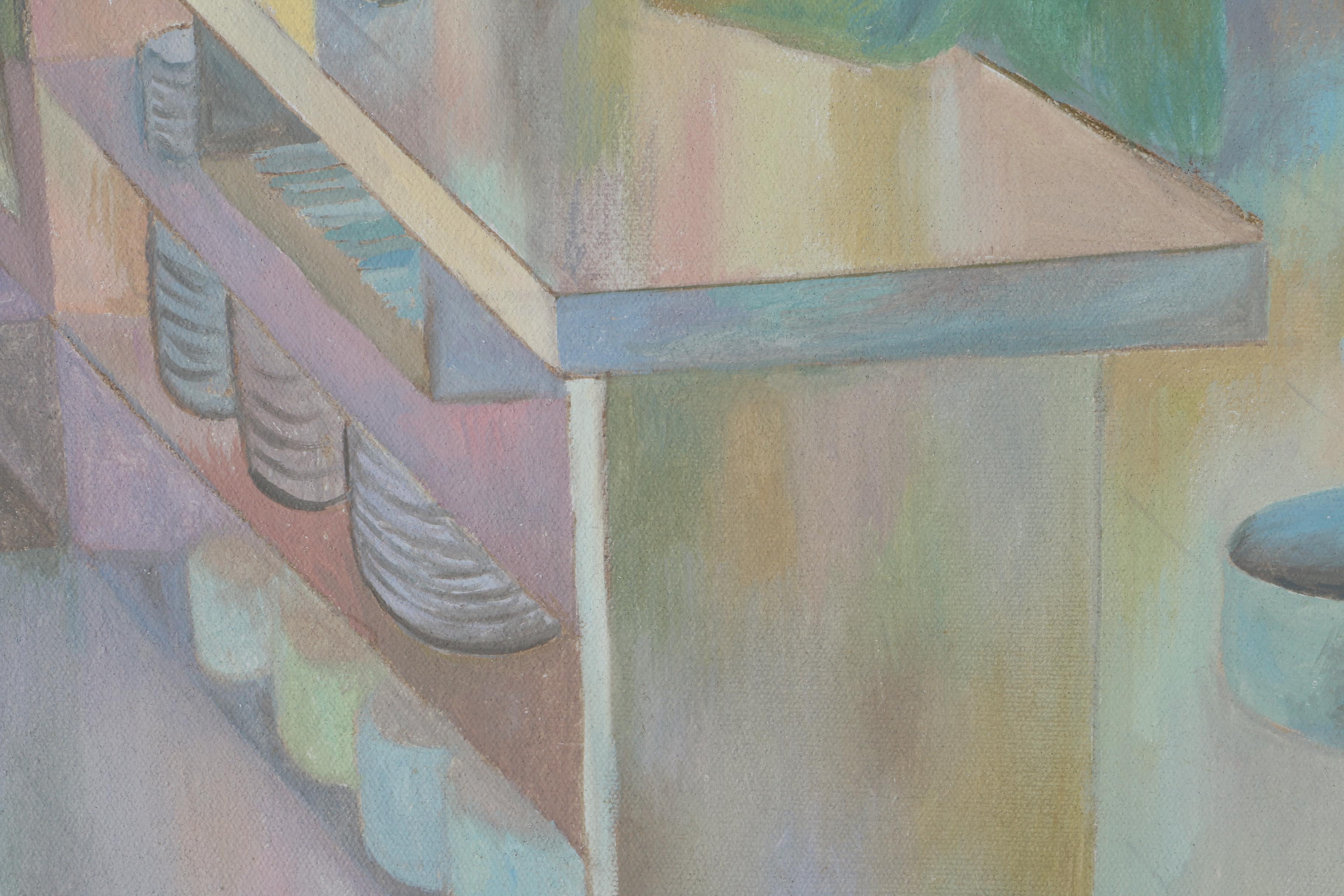 David Walker Oil on Canvas Painting "Restaurant Scene"