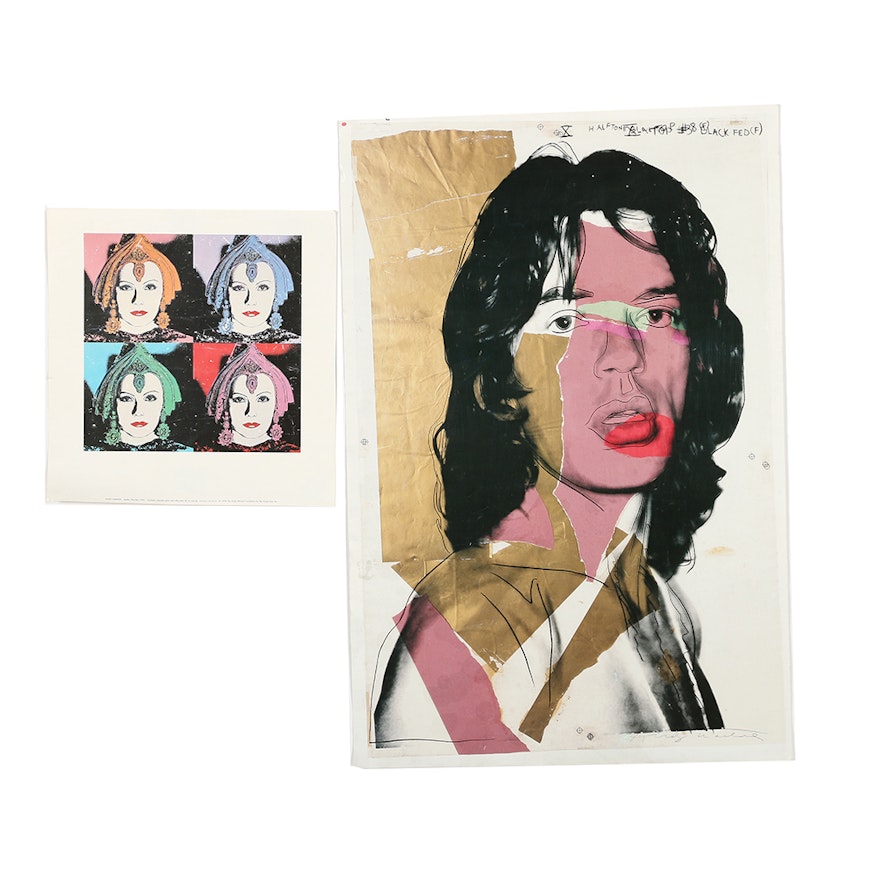 Reproduction Prints After Andy Warhol's "The Star 258" and "Mick Jagger"