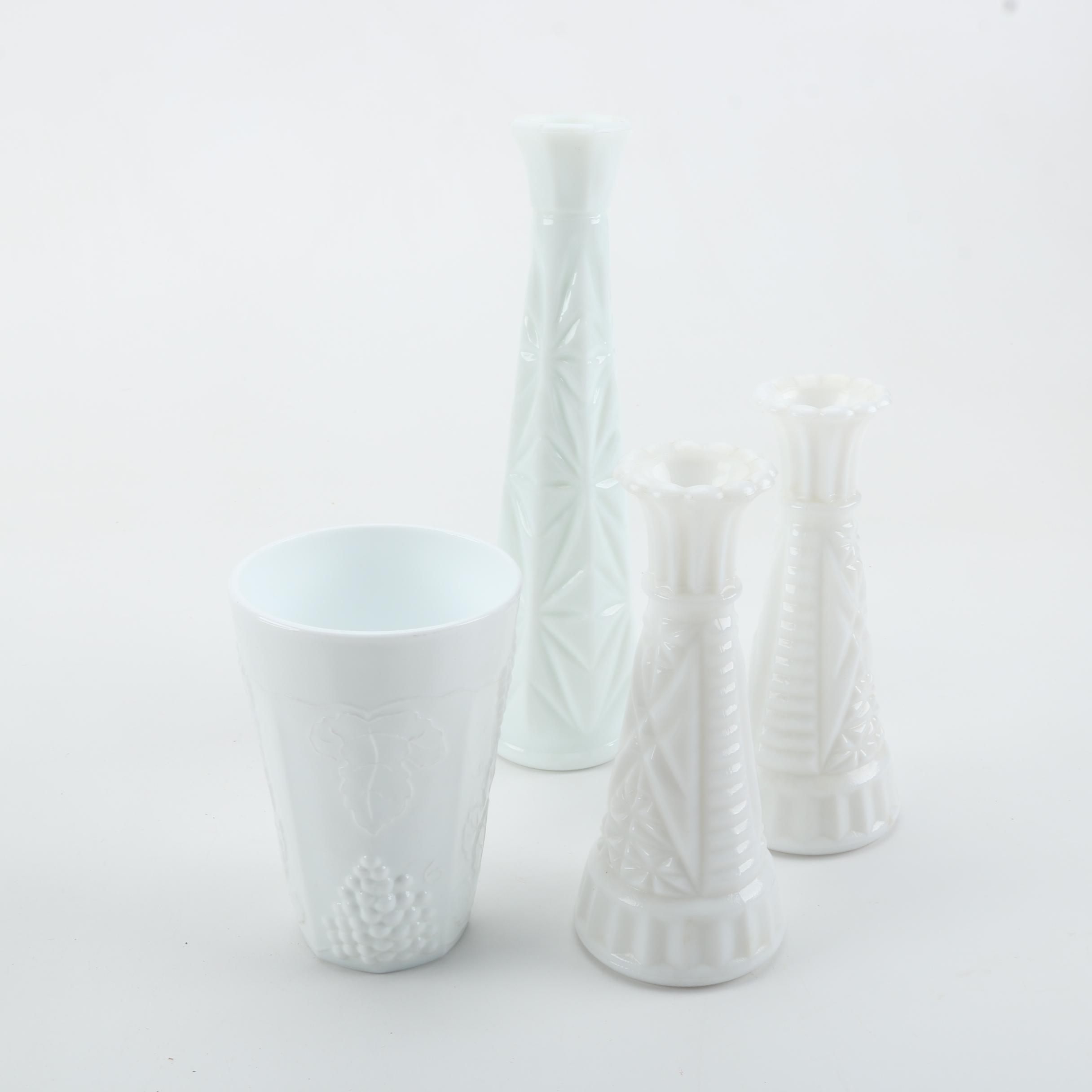 Vintage Milk Glass Vases