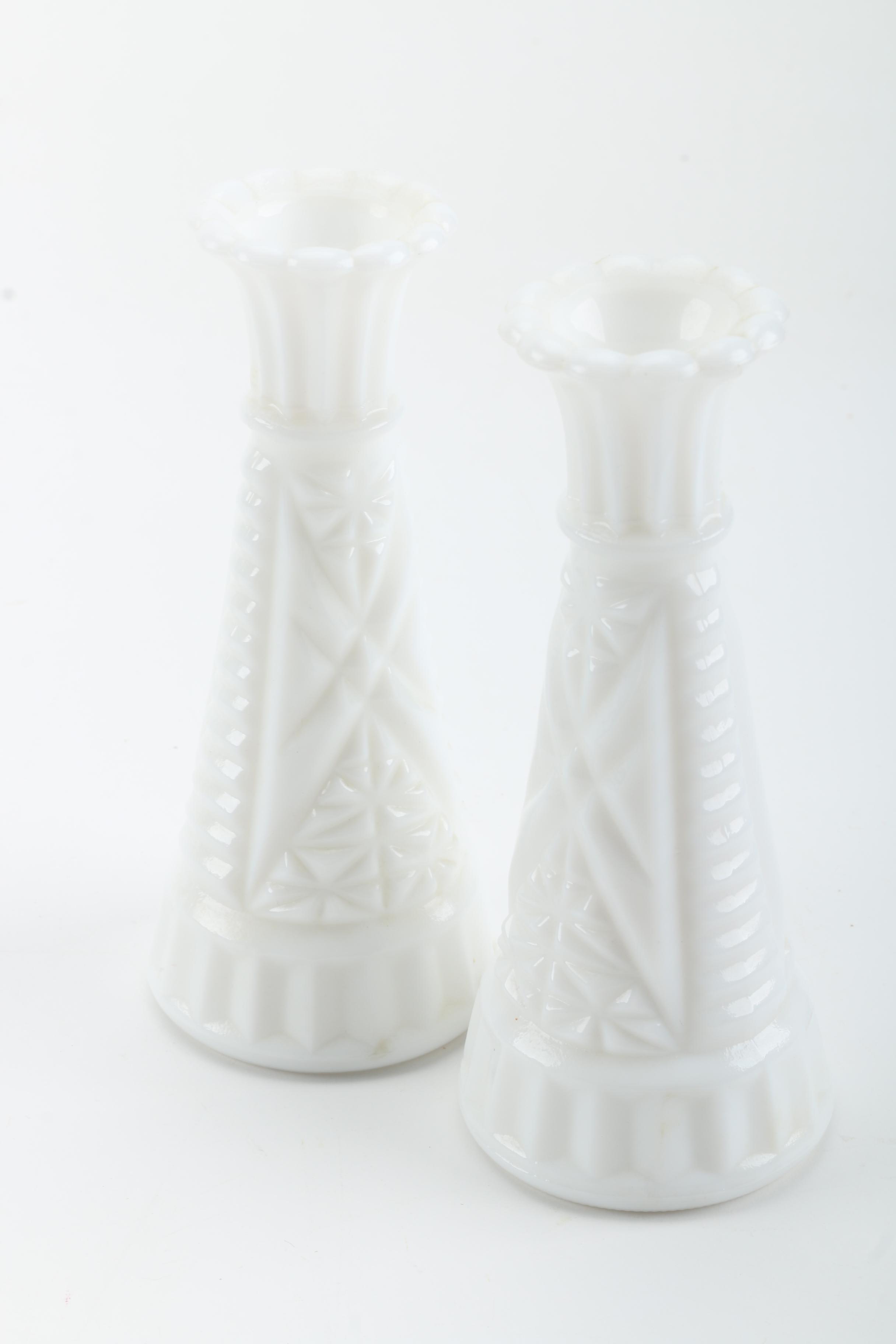Vintage Milk Glass Vases