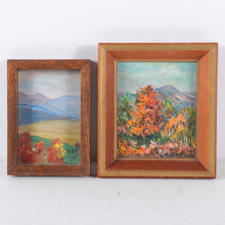 Oil and Acrylic Landscape Paintings on Board