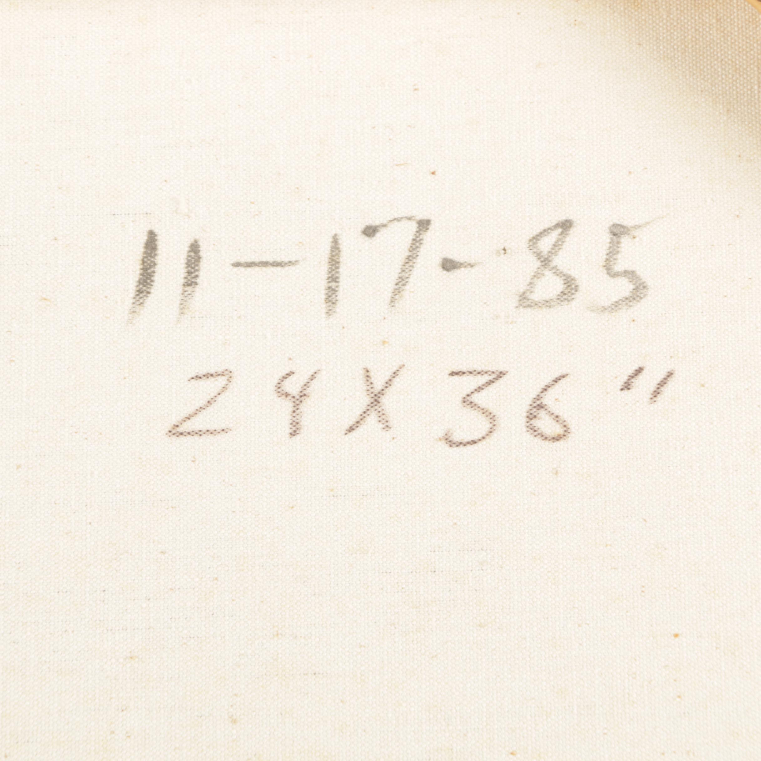 David Walker 1985 Oil Painting on Canvas of Stretching Figures