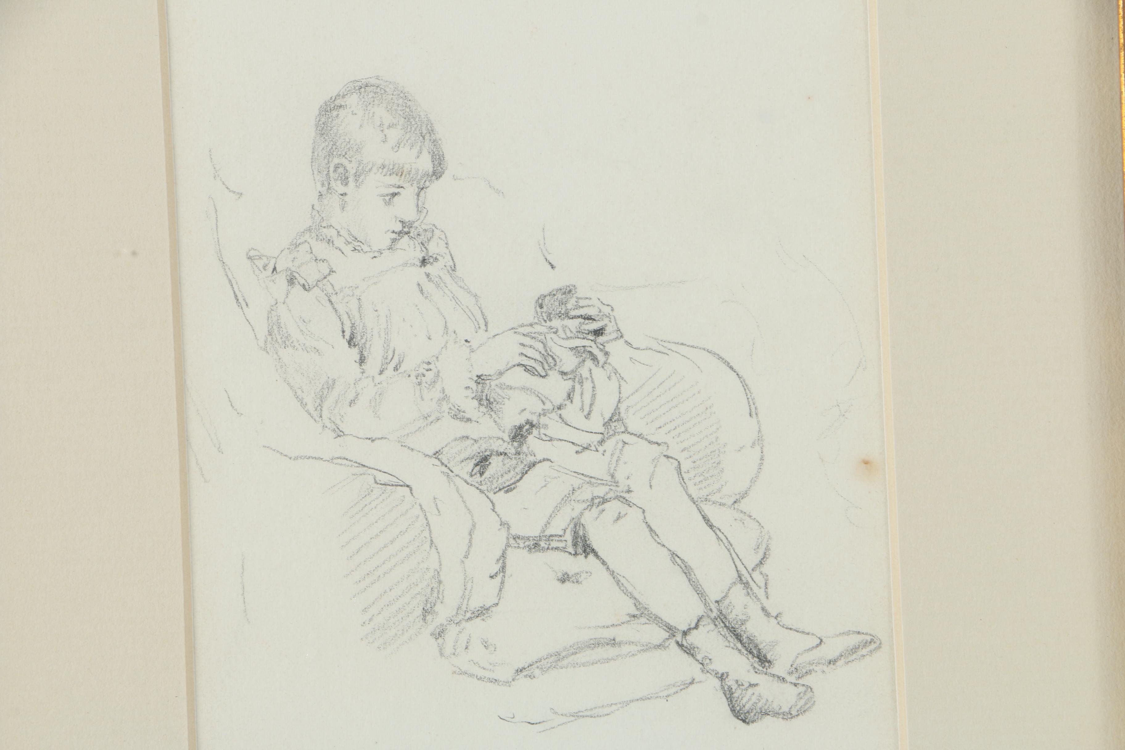 Graphite Drawing on Paper of Young Child