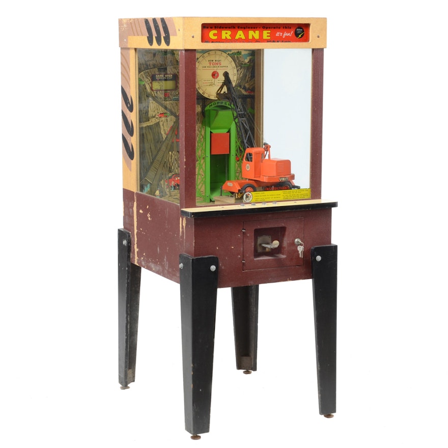 Vintage Coin-Operated Crane Arcade Game by Williams Electronic Mfg., Circa 1956