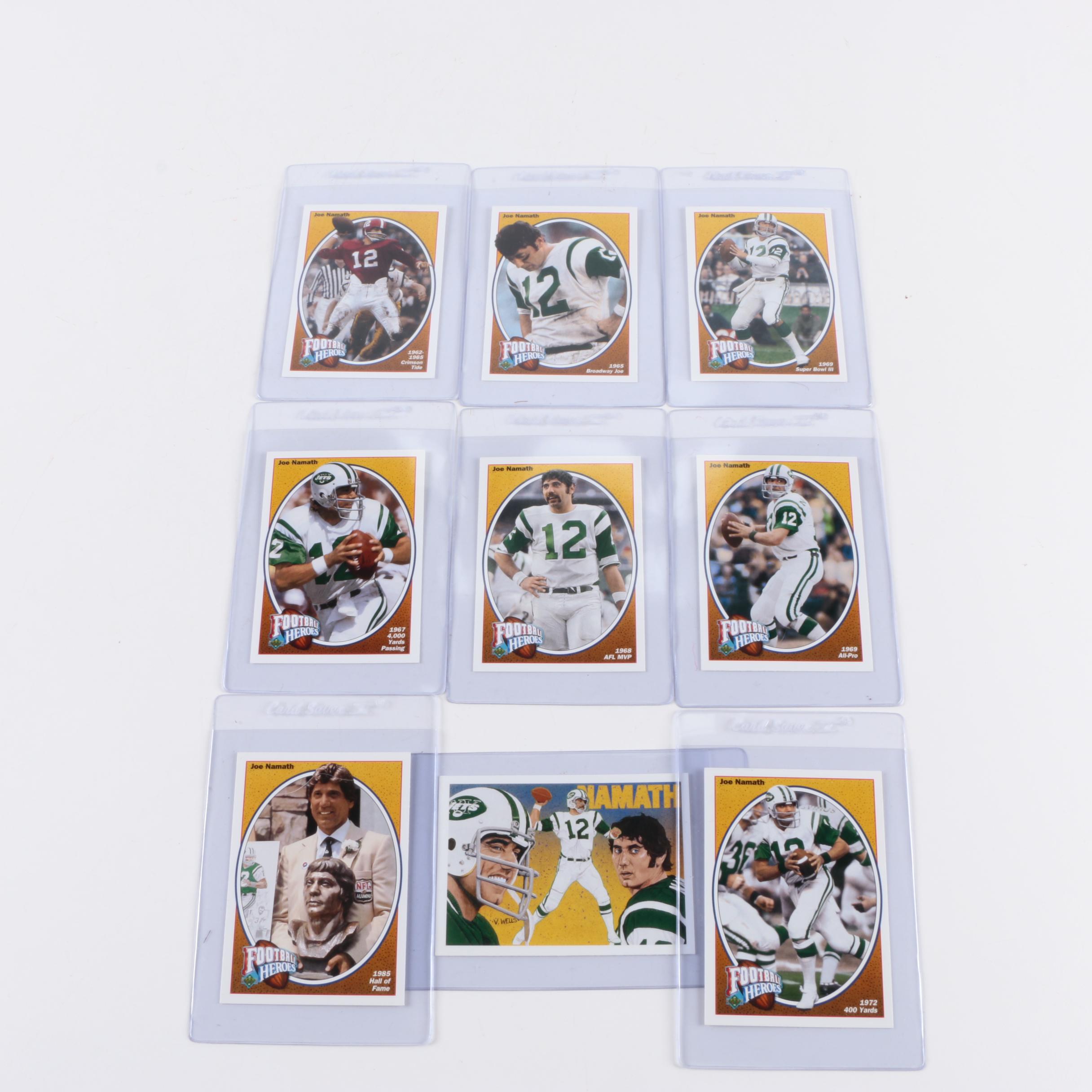 Collection of Nine Joe Namath "Football Heroes" Cards