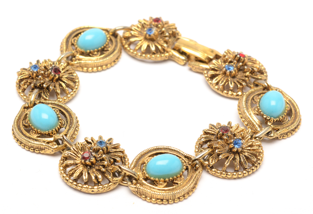 Collection of Gold Tone Fashion Bracelets