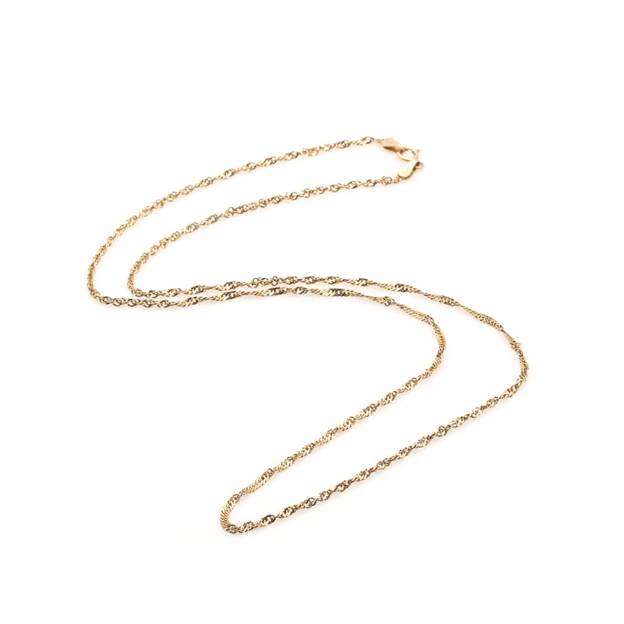 14K Yellow Gold Chain Necklace