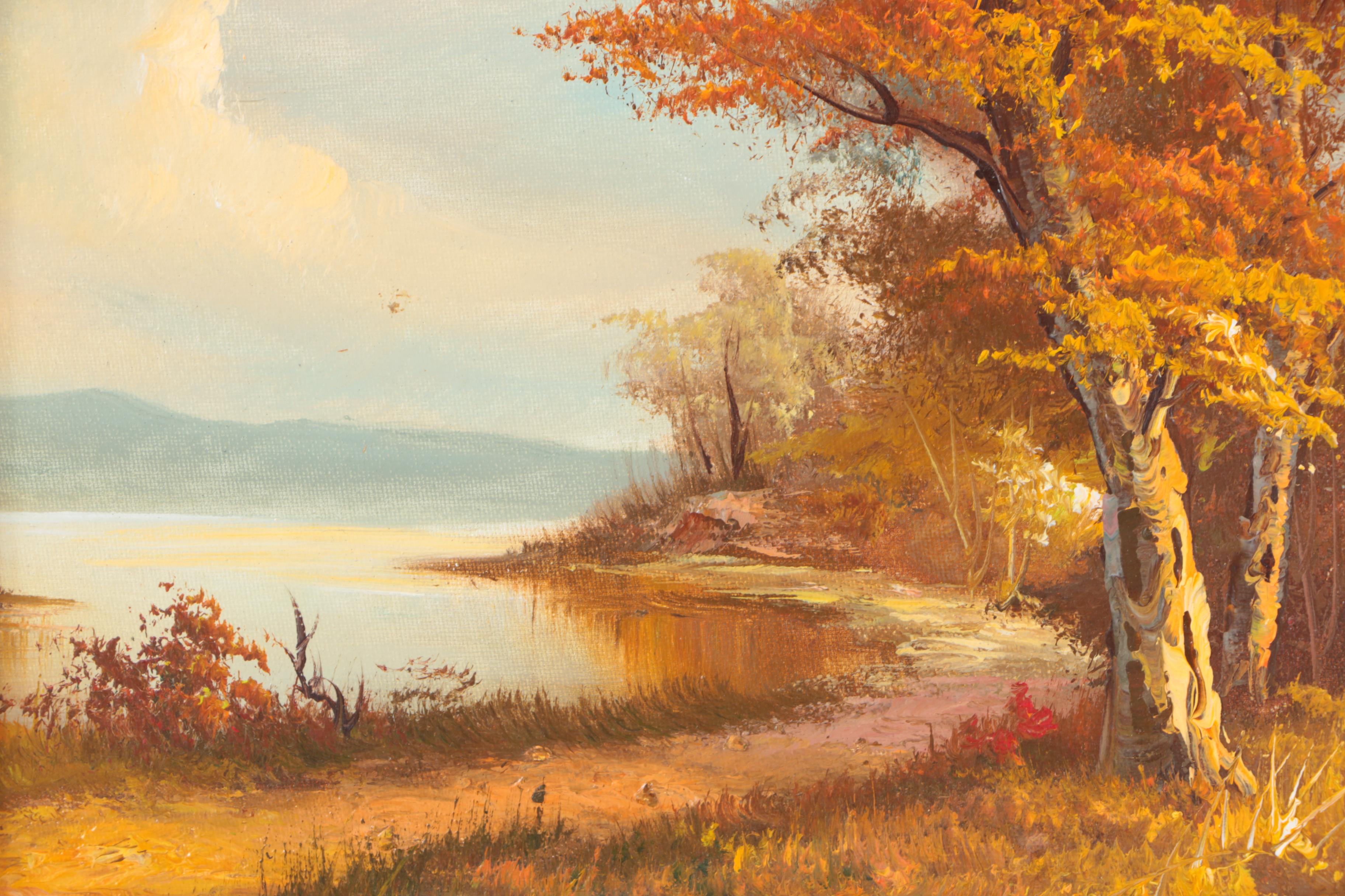 Three Landscape Oil Paintings on Canvas Board Including Clara Inness