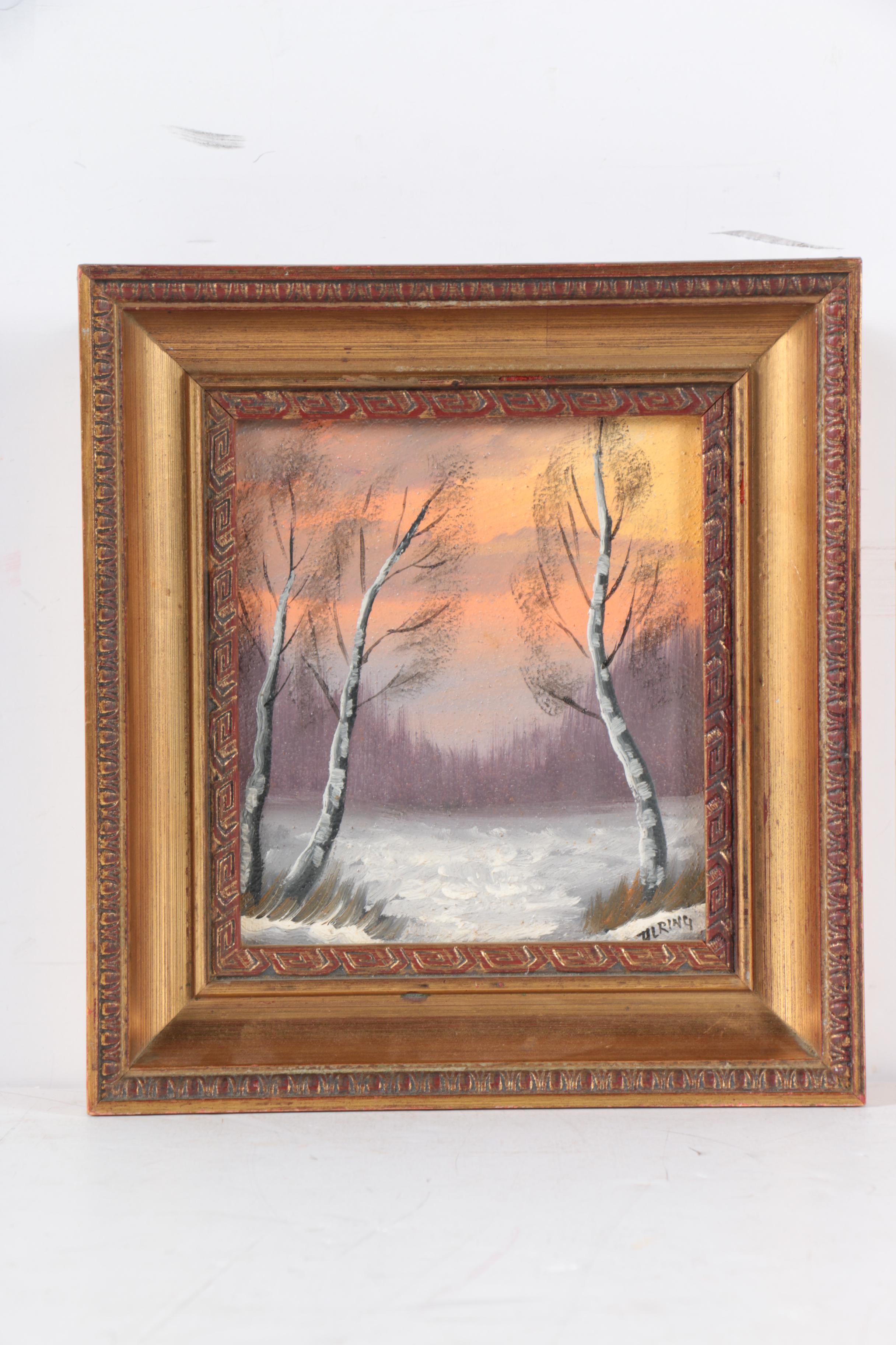 Three Landscape Oil Paintings on Canvas Board Including Clara Inness