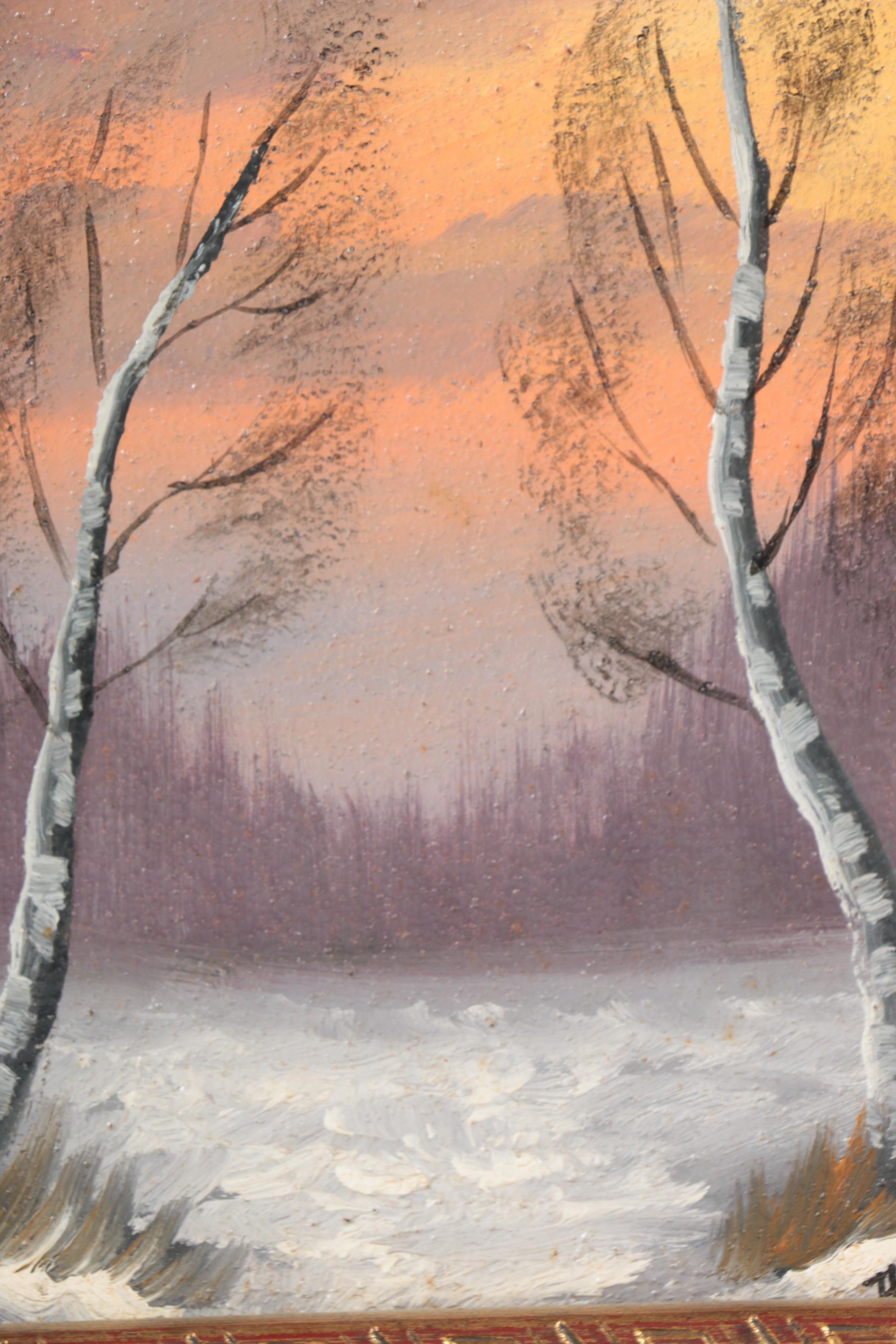 Three Landscape Oil Paintings on Canvas Board Including Clara Inness