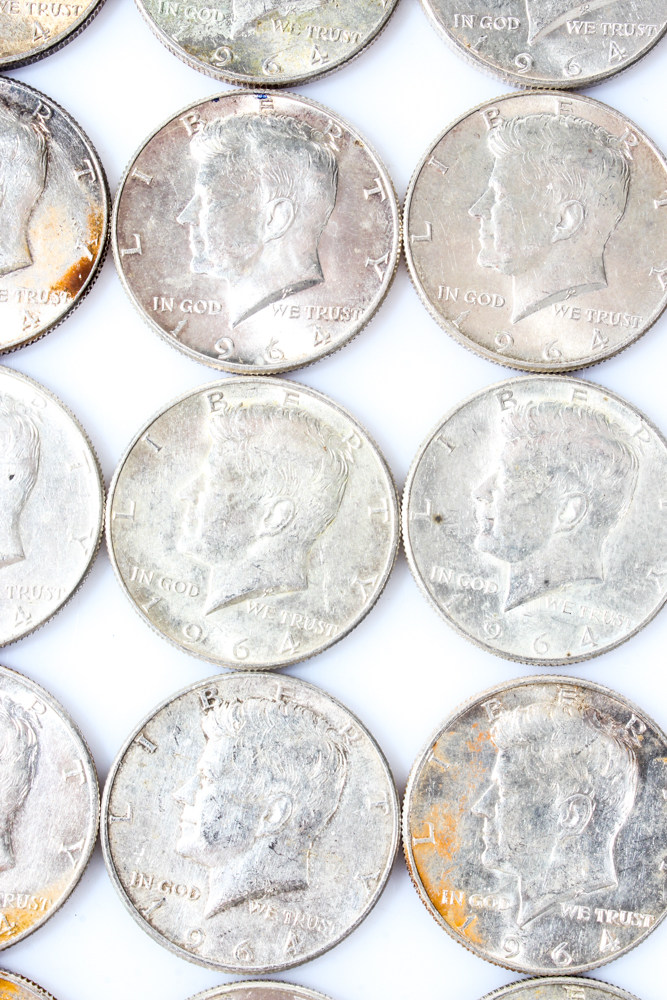 Twenty 1964 Kennedy Half Dollars