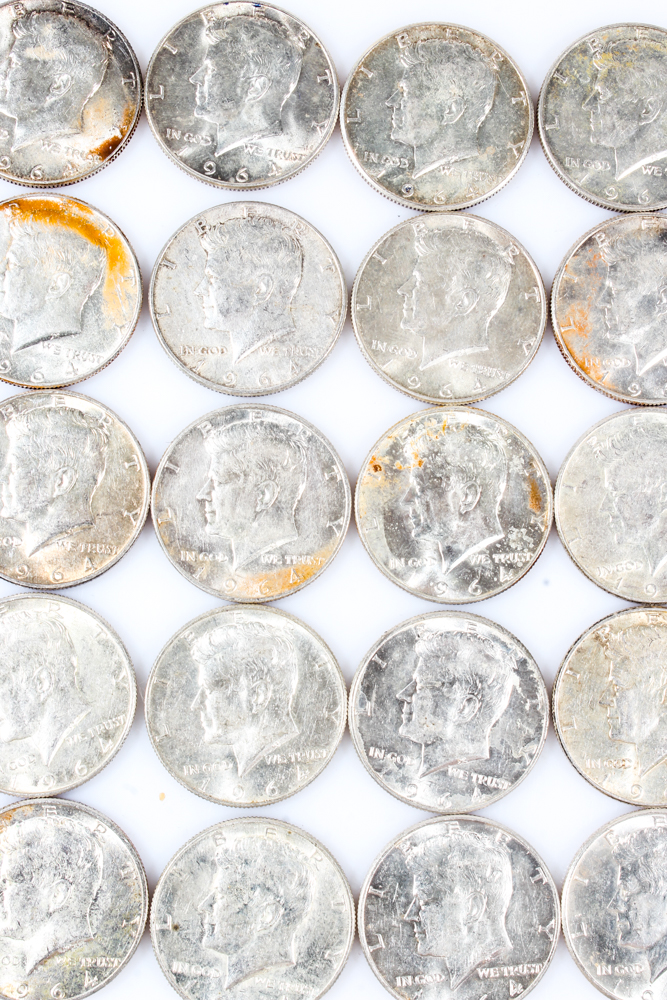 Twenty 1964 Kennedy Half Dollars