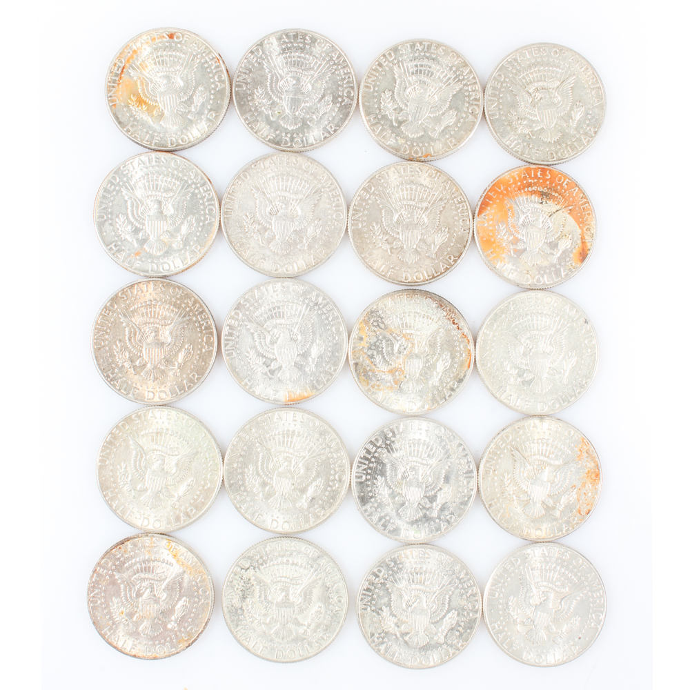 Twenty 1964 Kennedy Half Dollars