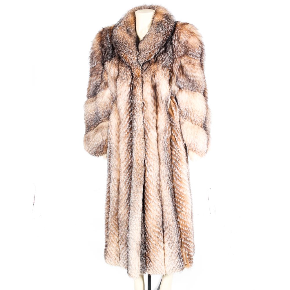 Women's Vintage Adolfo Crystal Fox Fur Coat