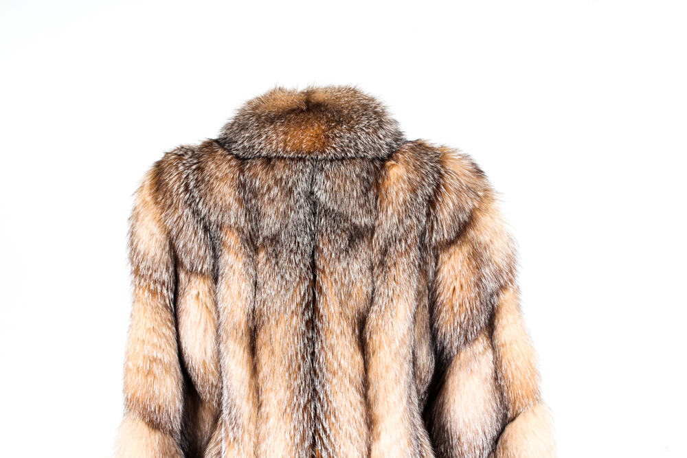 Women's Vintage Adolfo Crystal Fox Fur Coat