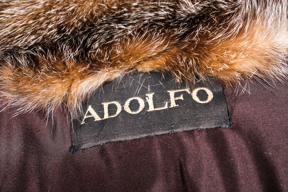 Women's Vintage Adolfo Crystal Fox Fur Coat