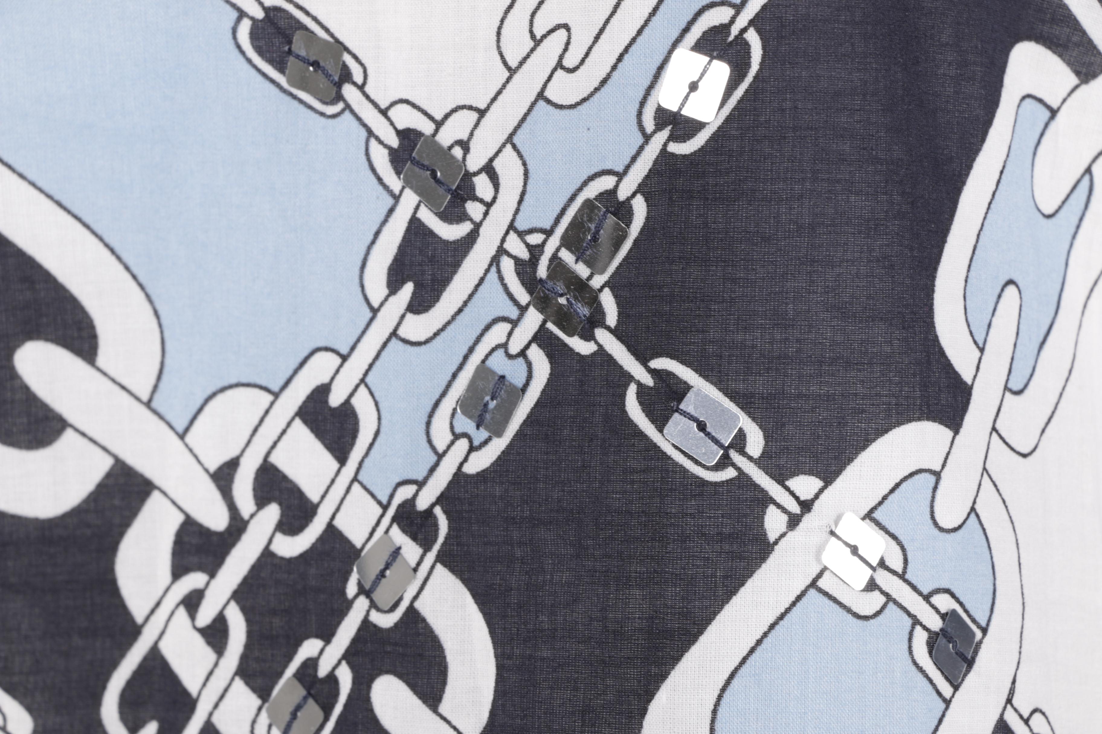 Tory Burch Chain Link Print Cotton Blouse