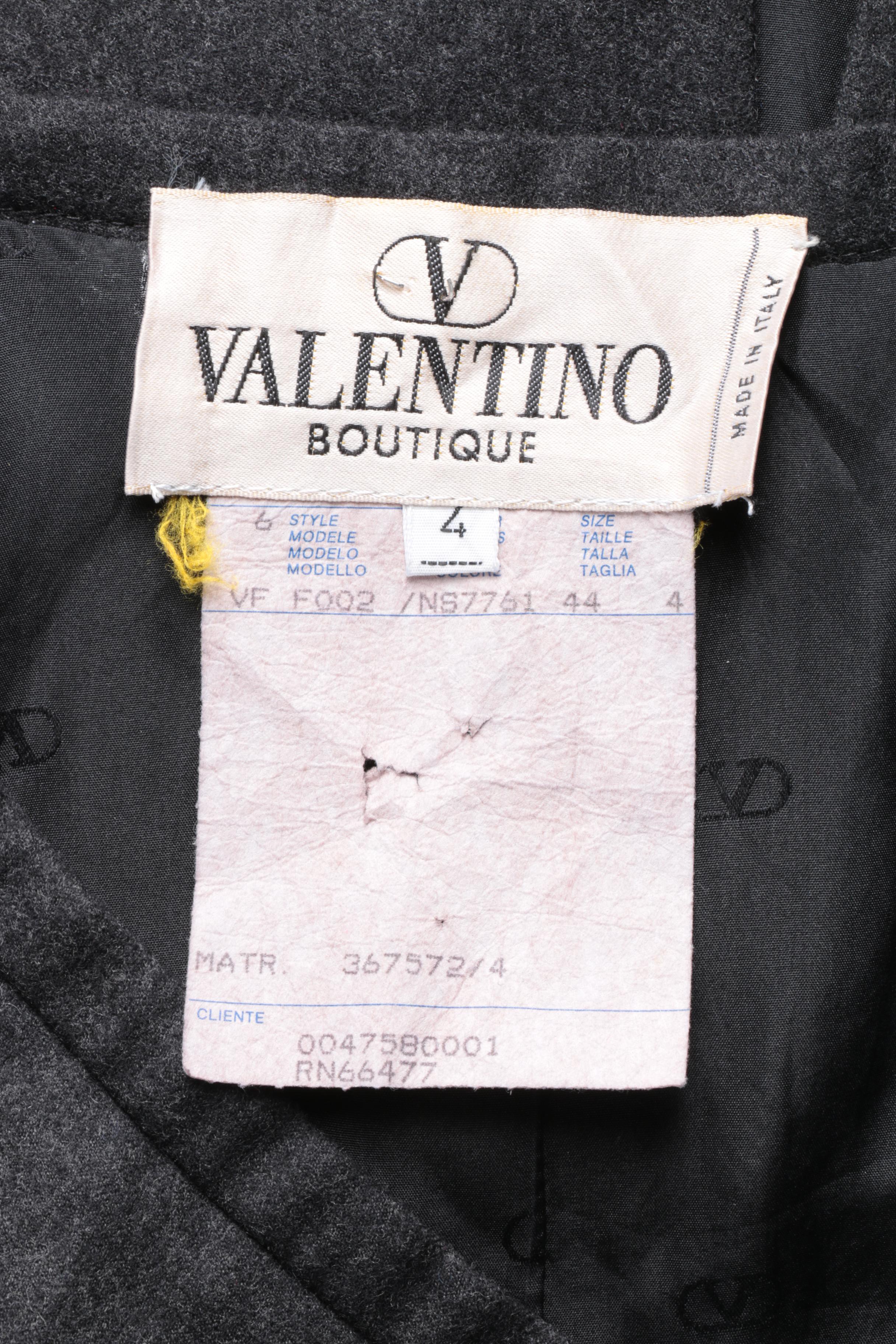 1990s Vintage Valentino Boutique Wool Pencil Skirt