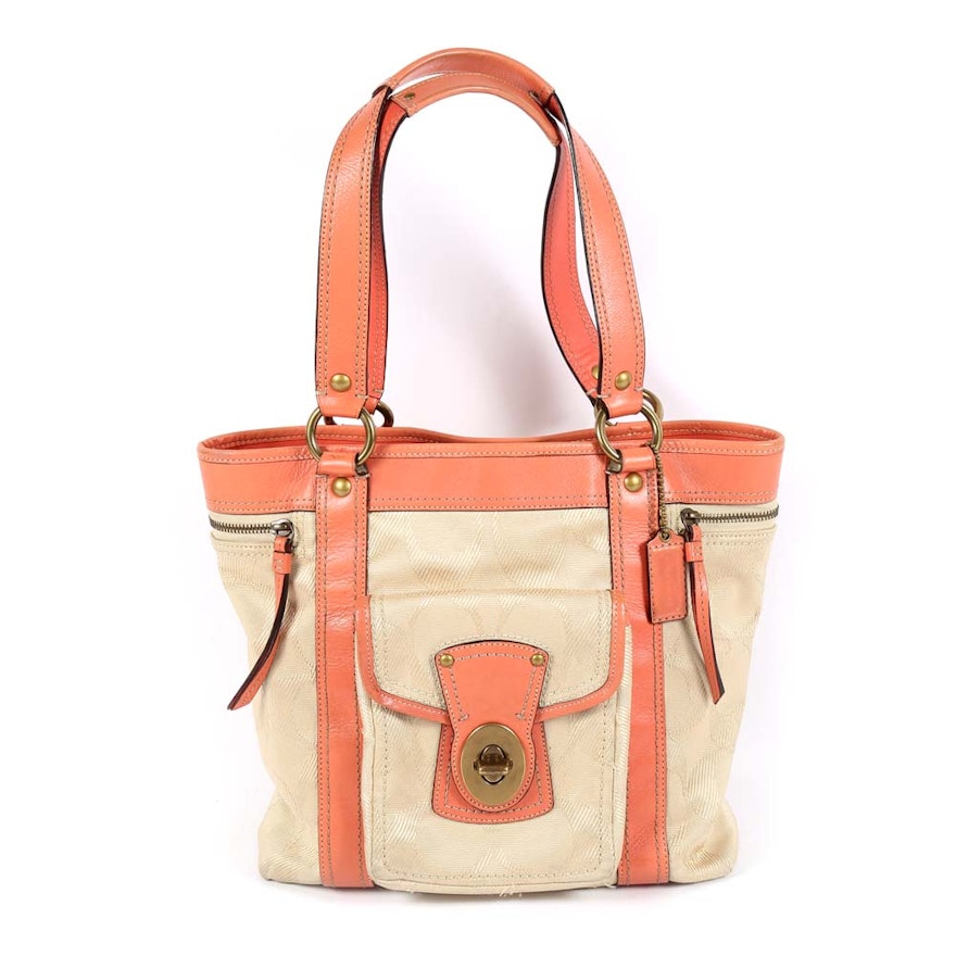 Coach Legacy Khaki Signature Tote