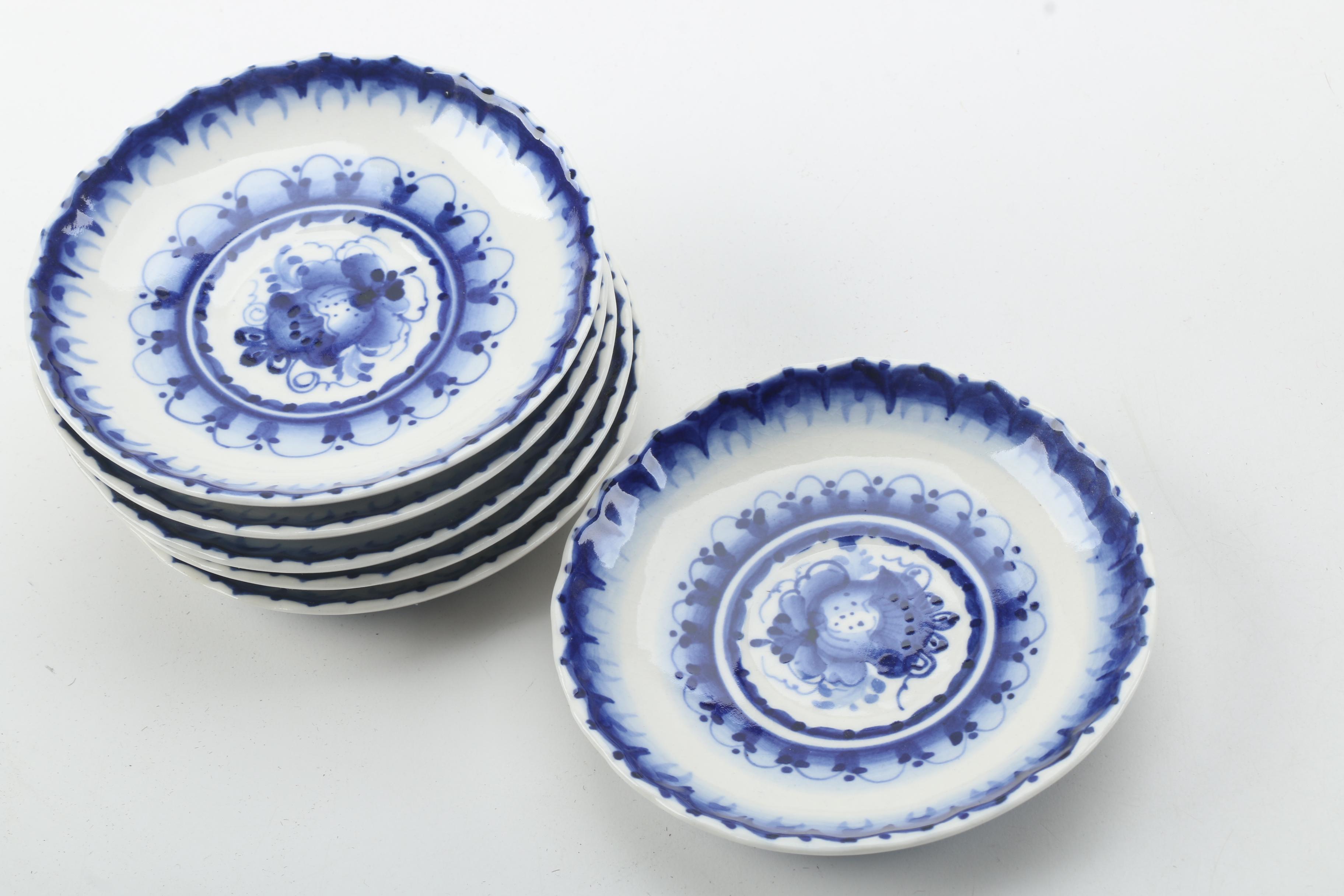 Russian Gzhel Porcelain Coffee Service