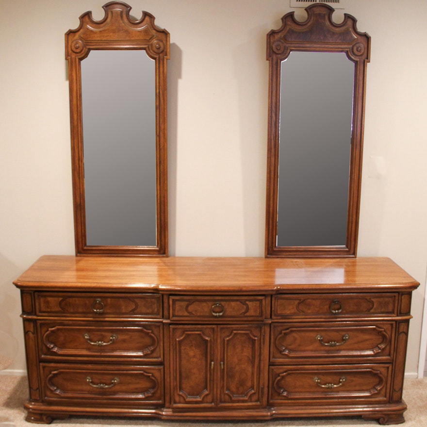 Mediterranean Style Dresser with Mirrors by Thomasville