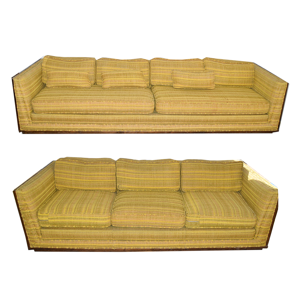 Pair of Vintage Tuxedo Sofas