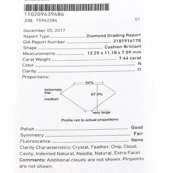 14K Yellow Gold 9.57 CTW Diamond Brooch Pendant Including GIA Report