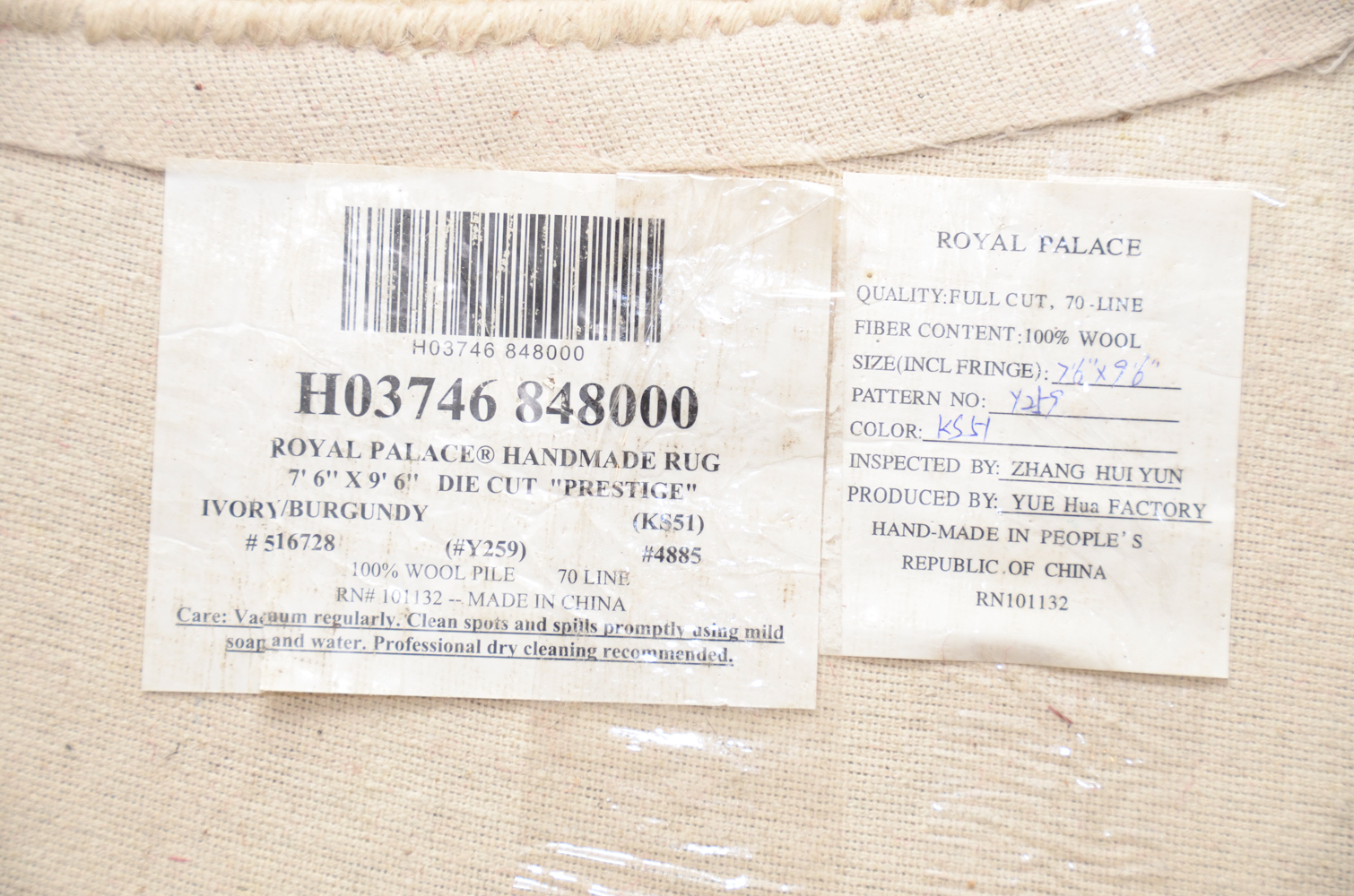 Hand-Tufted and Carved Chinese Royal Palace Scalloped Area Rug