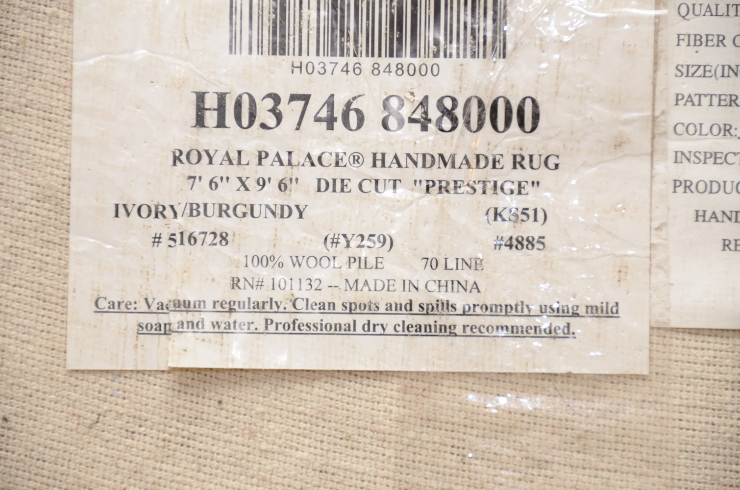 Hand-Tufted and Carved Chinese Royal Palace Scalloped Area Rug