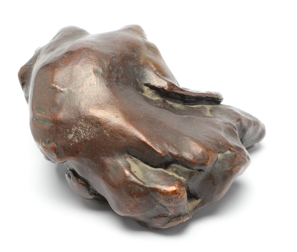Cast Bronze Sculpture of a Dog's Head
