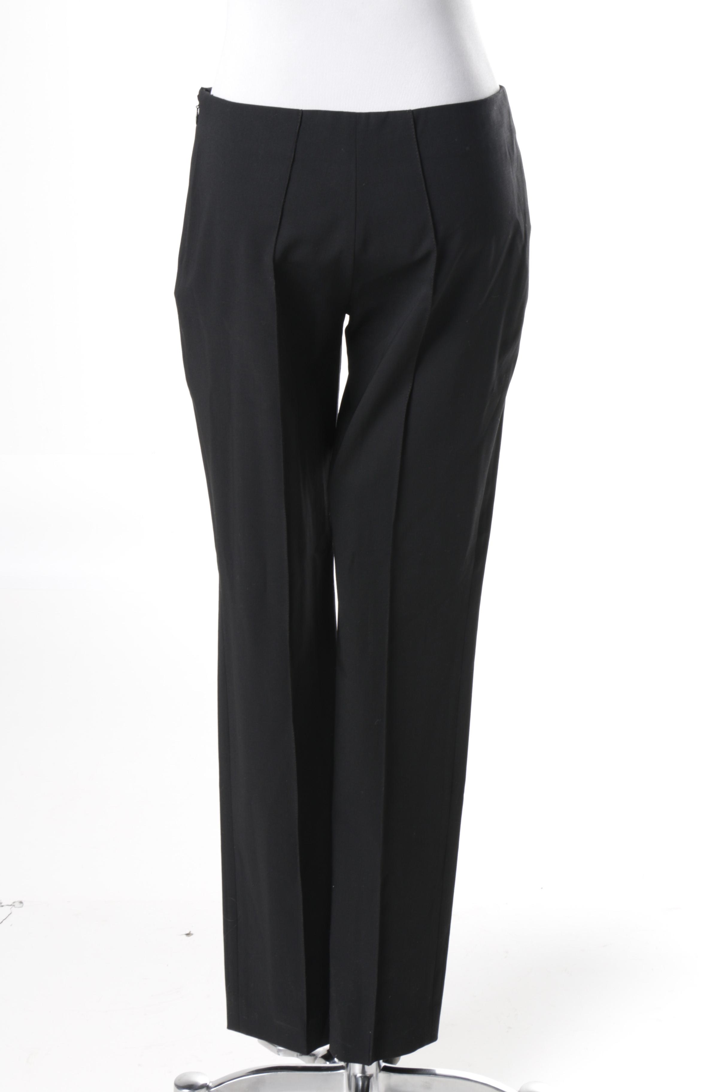 Women's Prada Black Wool Blend Trousers