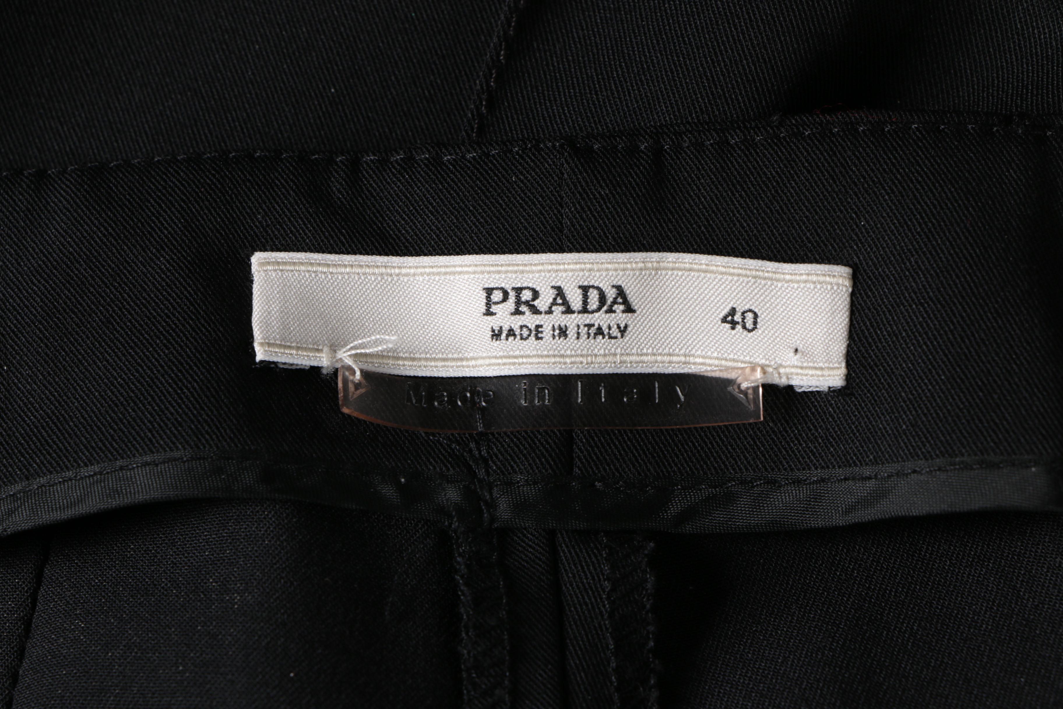 Women's Prada Black Wool Blend Trousers