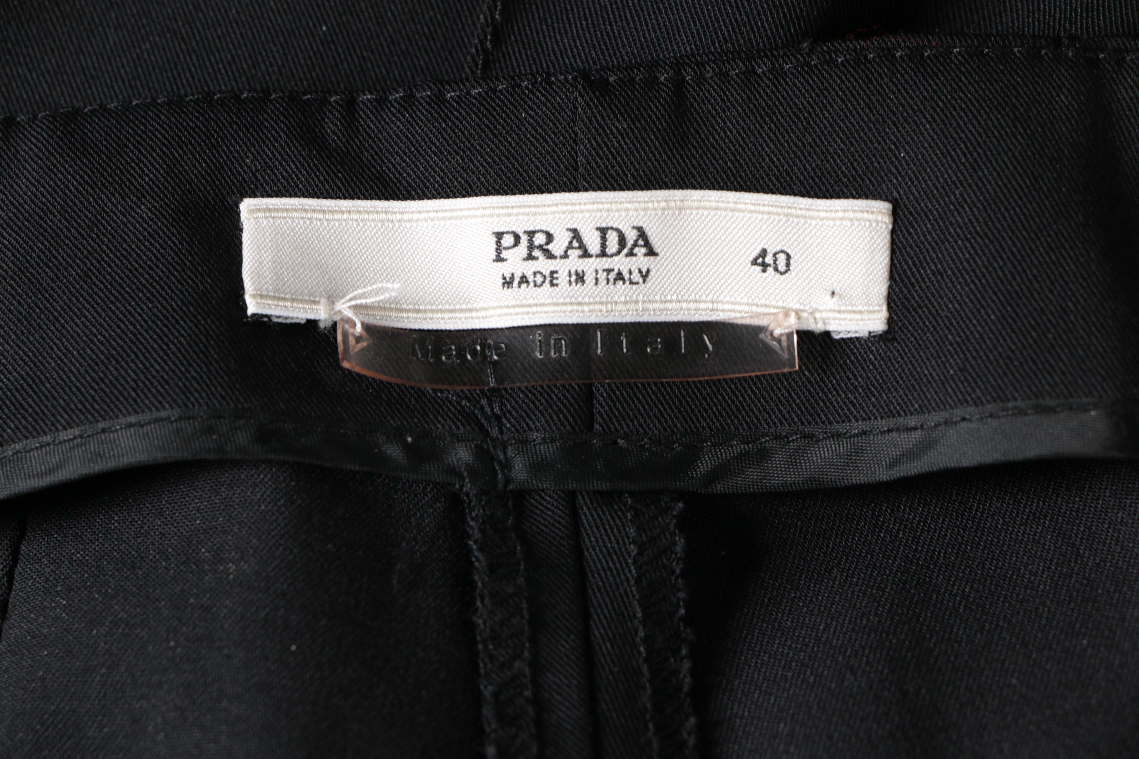 Women's Prada Black Wool Blend Trousers