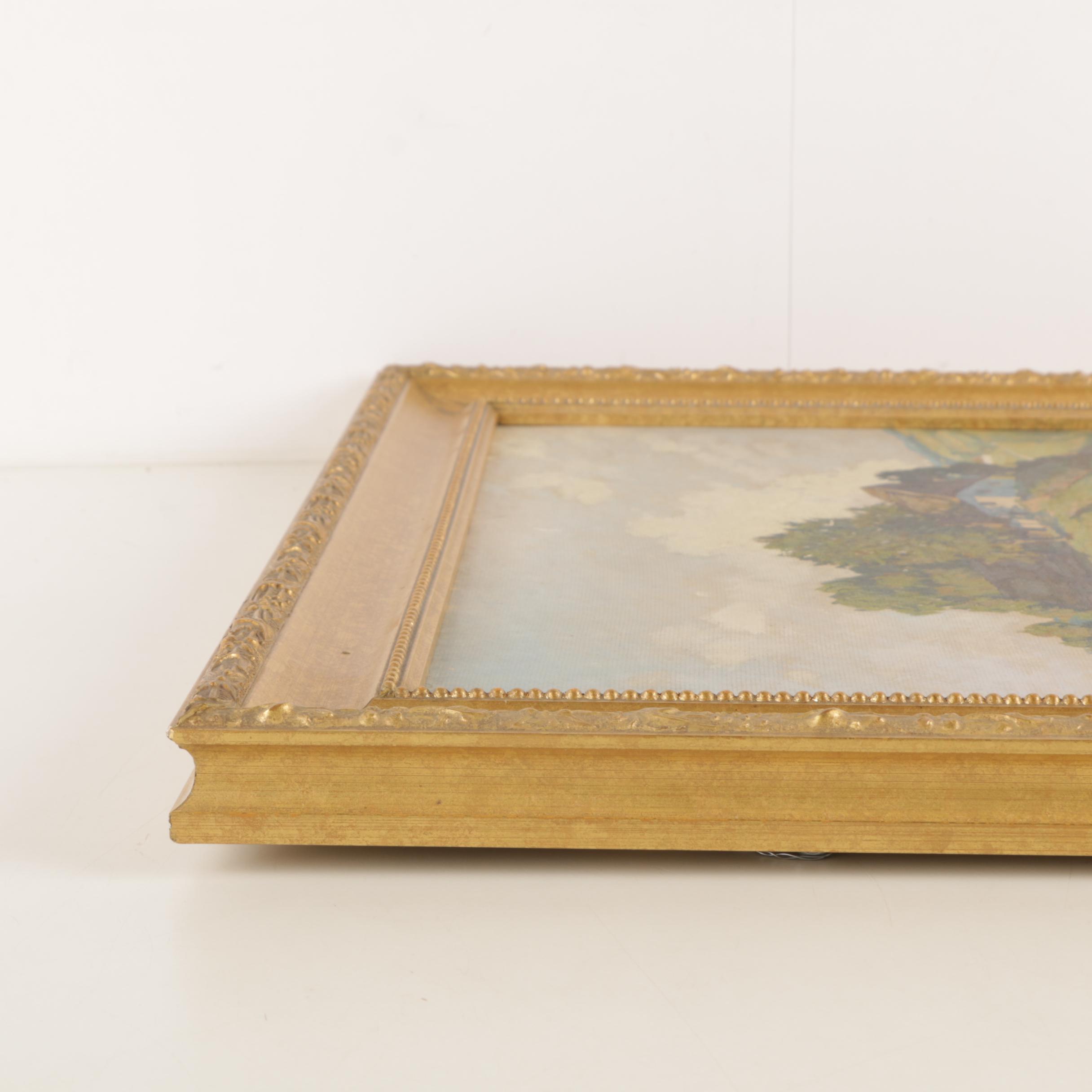 J. Honsa Oil Painting on Canvas of Pastoral Landsape