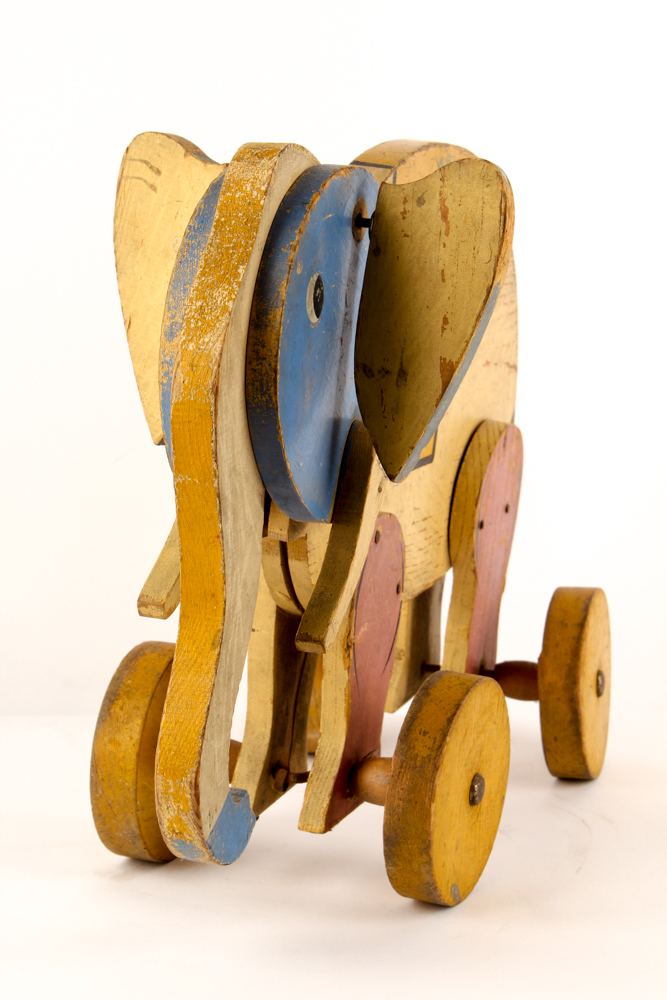 Vintage Wooden Elephant Pull Toy
