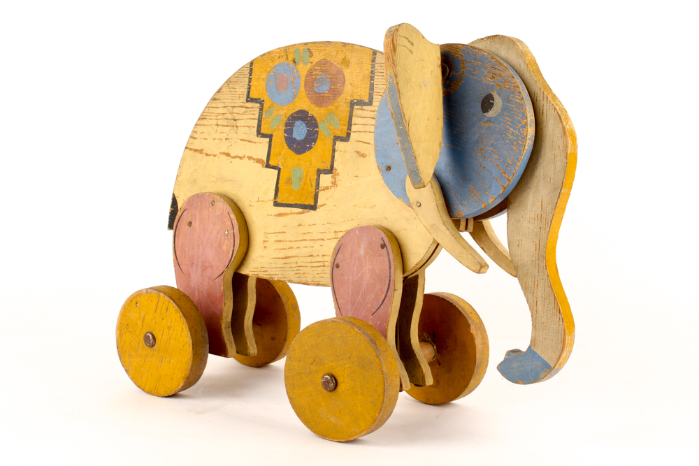 Vintage Wooden Elephant Pull Toy