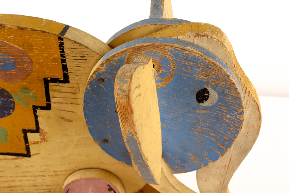 Vintage Wooden Elephant Pull Toy