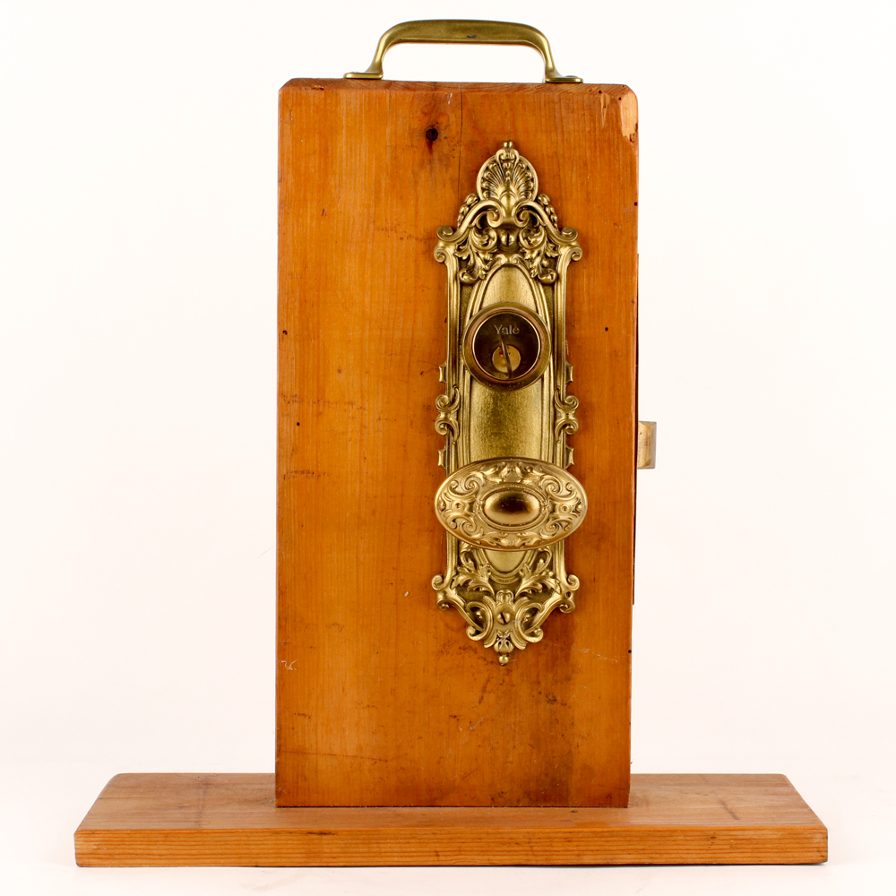 Vintage Rococo Style Yale Lockset on Board