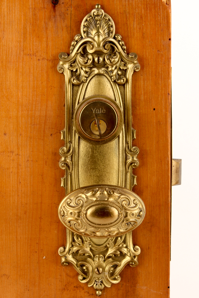 Vintage Rococo Style Yale Lockset on Board