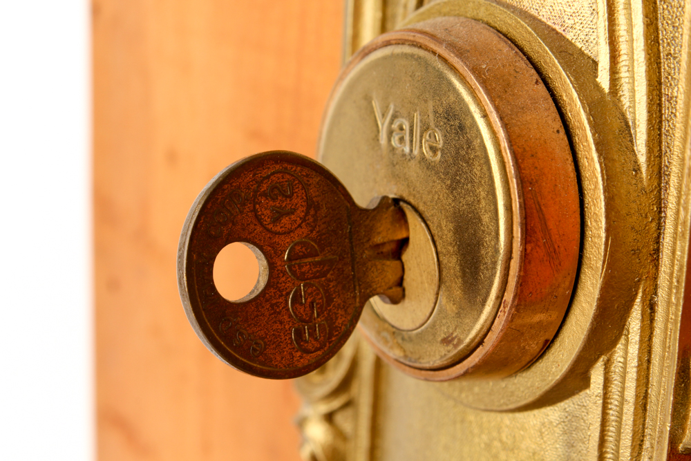 Vintage Rococo Style Yale Lockset on Board