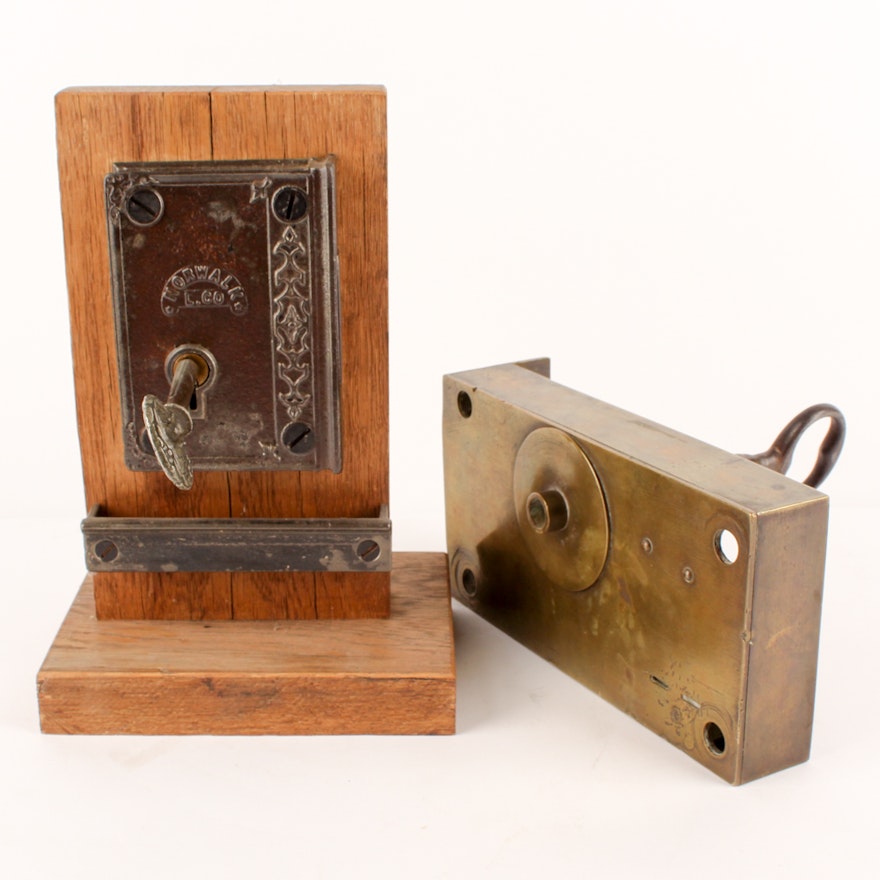 Antique Lock and Rim Lock with Key