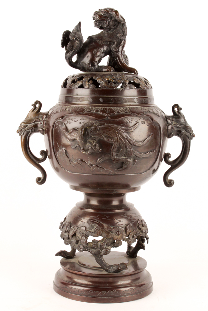 Guardian Lion Bronze Incense Burner