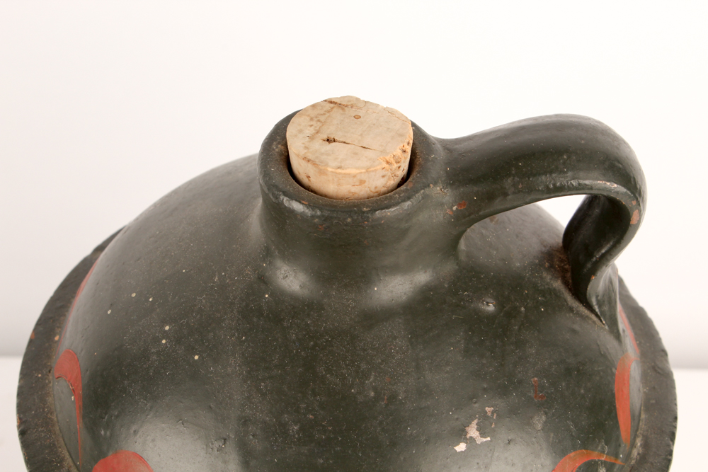 Vintage Hand-Painted Clay Jug and Pot