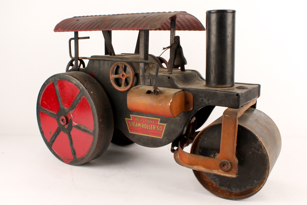1920s Pressed Steel Ride On Toy Keystone Steamroller